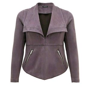 NWT Torrid Dark Slate Grey Faux Suede Jacket